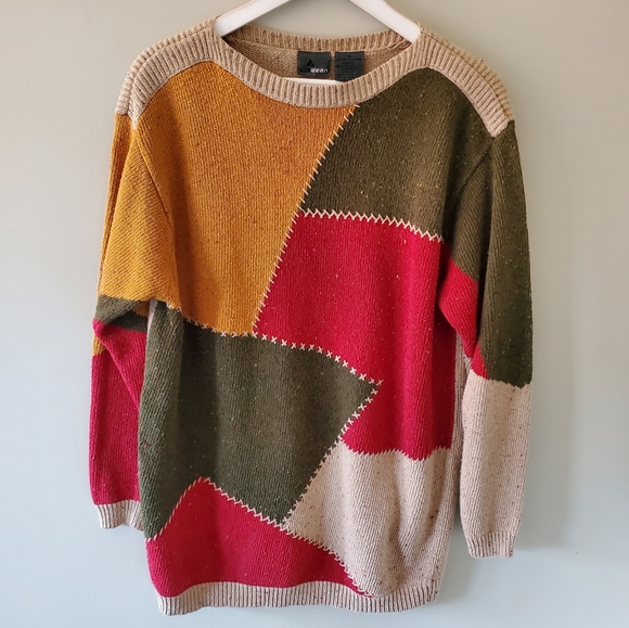 Liz Wear M Vintage 90s Indie Sleeze Western Cottagecore Grandmacore Knit Sweater - Picture 1 of 9